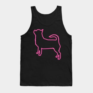 80's Gift 80s Retro Neon Sign Chihuahua Tank Top